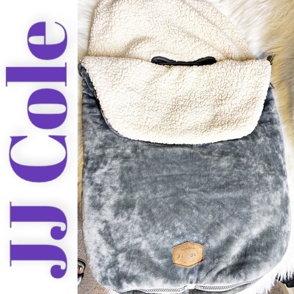 JJ COLE BundleMe Sherpa Lined Car Seat & Stroller Lining in Silver Gray & Cream - Picture 2 of 14